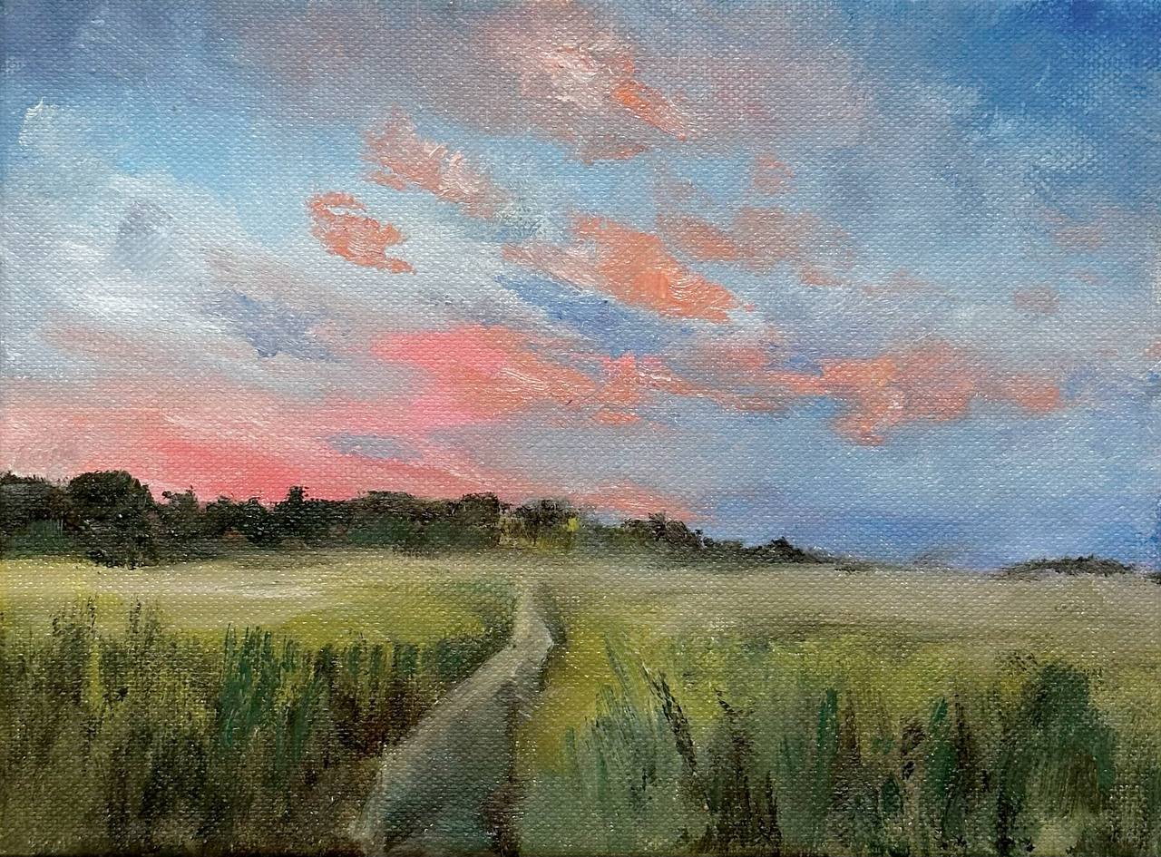 Feldweg im Abendrot